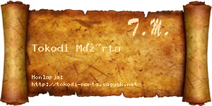 Tokodi Márta névjegykártya