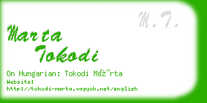 marta tokodi business card